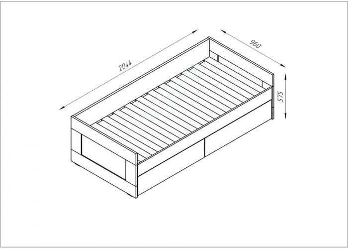 Сириус кровать раздвижная с ящиками