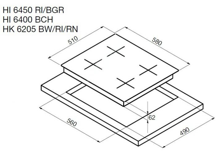 Korting электрическая варочная HK 6205 RN