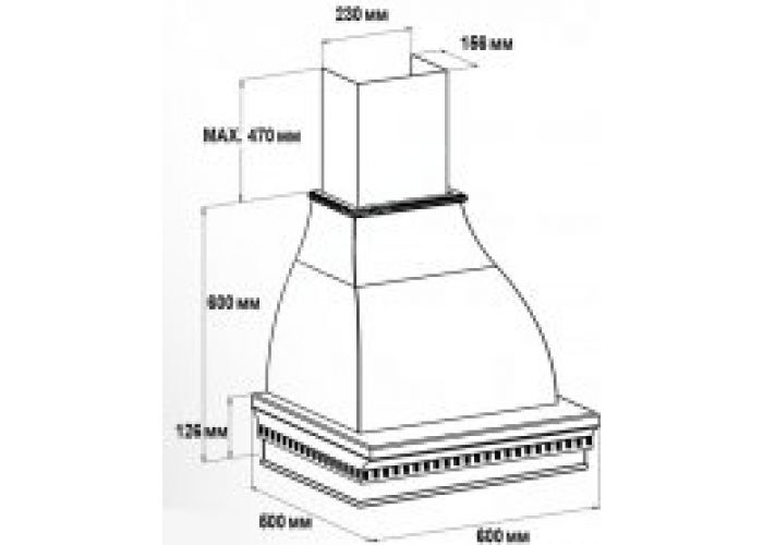 Vialona Cappe вытяжка Руджери 600 ППУ дуб/слоновая кость мощ.900