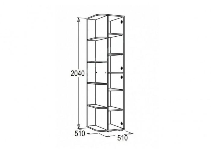 Омега 16 шкаф крайний