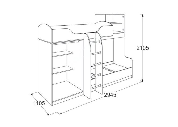 Омега 18 кровать 2-х ярусная №2