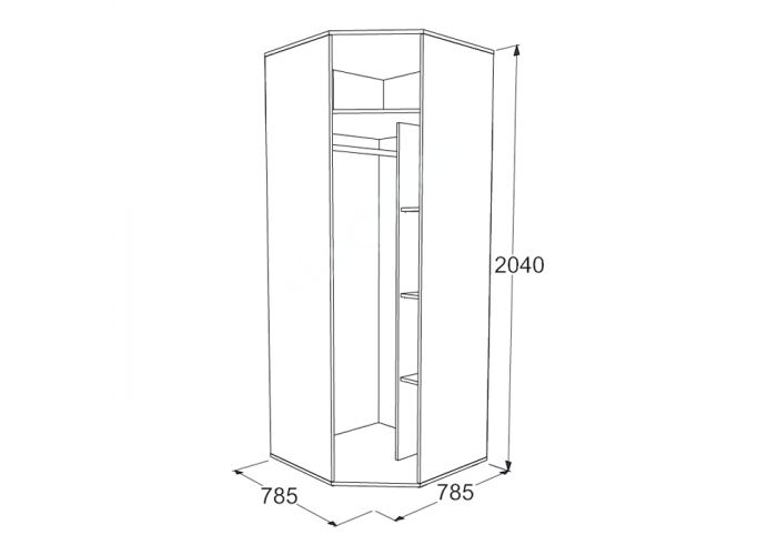 Омега 18 шкаф угловой