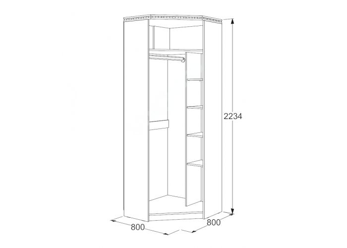Ольга 13 шкаф 2-х дверный угловой