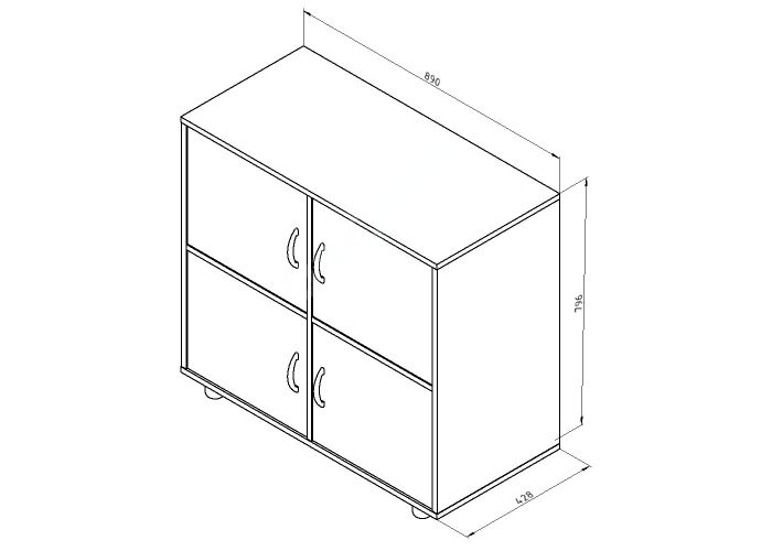 Дельта 7.01 Тумба 4-х дверная