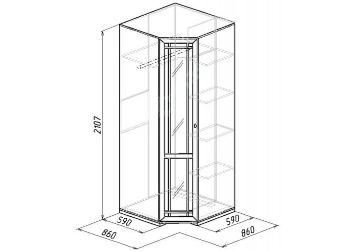 Sherlock 10 Шкаф угловой Зеркало