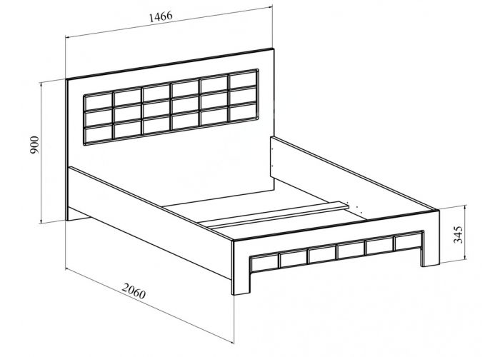 Изабель, ИЗ-711К (200х140) Кровать (без ламелей и опор) Орех темный