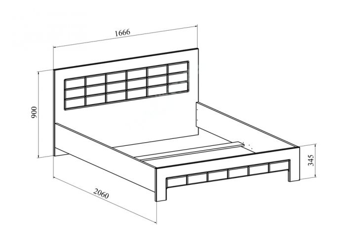 Изабель, ИЗ-712К (200х160) Кровать (без ламелей и опор) Белое дерево