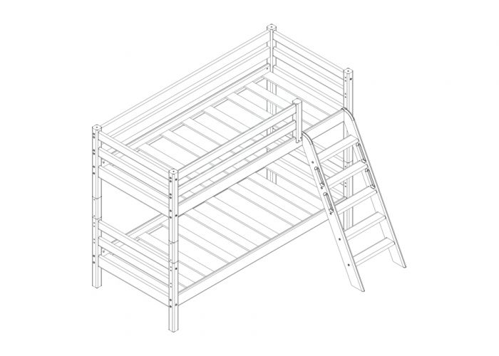 Низкая кровать Соня с наклонной лестницей Вариант 12