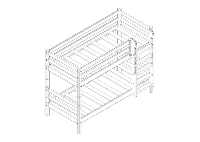 Низкая кровать Соня с прямой лестницей Вариант 11