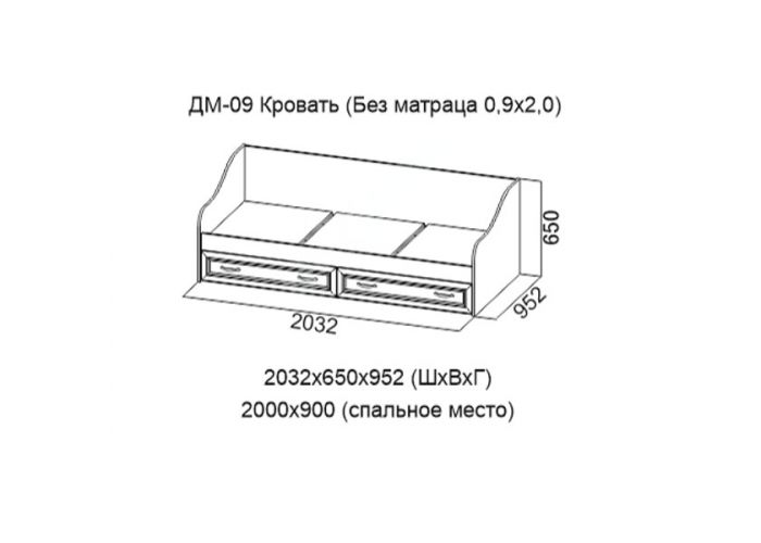 Вега, ДМ-09 Кровать (без матраса)