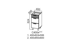 Модус, С400я Стол рабочий 400 (с ящиками)