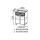 Модус, С600яс Стол-рабочий 600 (с ящиком и створками)