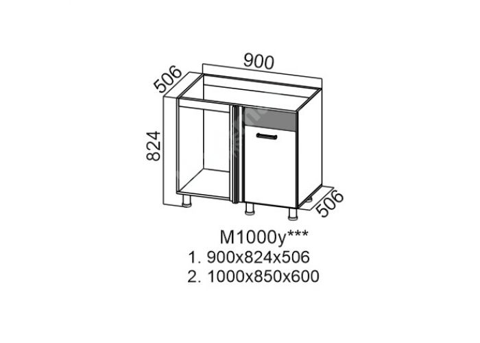 Грейвуд, М1000у Стол-рабочий 1000 (угловой под мойку)