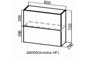 Лофт, Ш800б/720 Шкаф навесной (барный) 800 (Aventos HF)