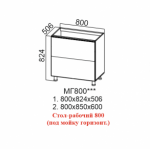 Лофт, МГ800 Стол-рабочий 800 (под мойку горизонтальный)