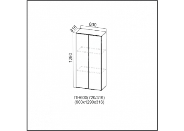 Вектор, ПН600/720 Пенал-надстройка 600/720