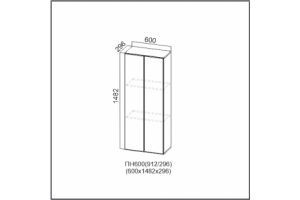 Вектор, ПН600/912 (296) Пенал-надстройка 600 (296)