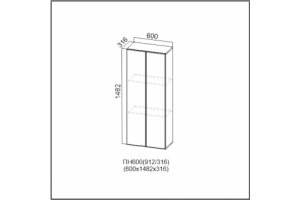Вектор, ПН600/912 (316) Пенал-надстройка 600/912