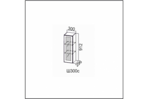 Вектор, Ш300с/912 Шкаф навесной 300/912  (со стеклом)
