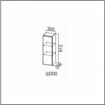 Вектор, Ш300/912 Шкаф навесной 300/912