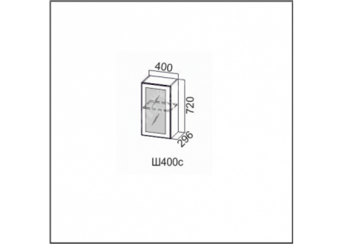 Вектор, Ш400c/720 Шкаф навесной 400/720 (со стеклом)