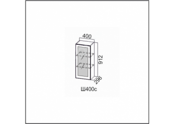 Вектор, Ш400с/912 Шкаф навесной 400/912 (со стеклом)