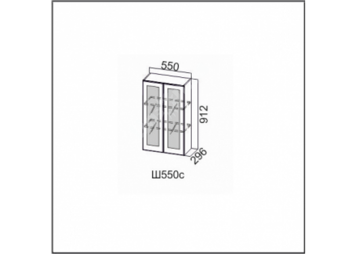 Вектор, Ш500с/912 Шкаф навесной 500/912 (со стеклом)