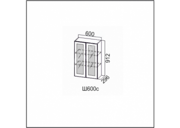 Вектор, Ш600с/912 Шкаф навесной 600/912 (со стеклом)