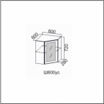 Вектор, Ш600уc/720 Шкаф навесной 600/720 (угловой со стеклом)