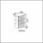 Вектор, Ш600ус/912 Шкаф навесной 600/912 (угловой со стеклом)