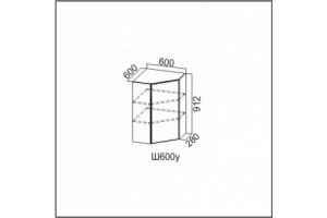 Вектор, Ш600у/912 Шкаф навесной 600/912 (угловой)