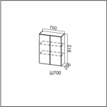 Вектор, Ш700/912 Шкаф навесной 700/912