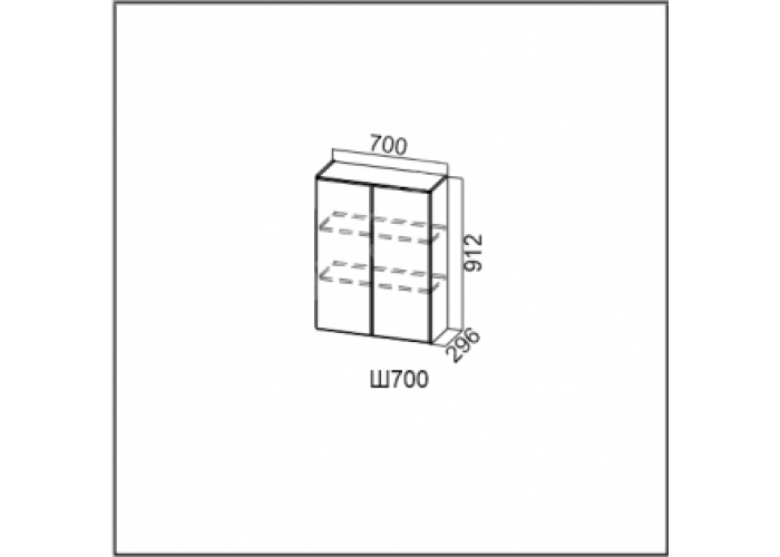 Вектор, Ш700/912 Шкаф навесной 700/912