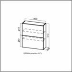 Вектор, Ш800б (Aventos HF)/912 Шкаф навесной (барный) 800 (Aventos HF)