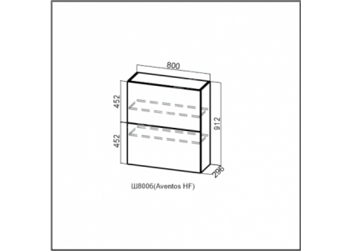 Вектор, Ш800б (Aventos HF)/912 Шкаф навесной (барный) 800 (Aventos HF)