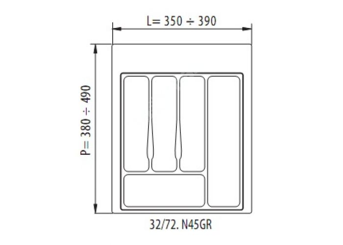 Лоток для столовых приборов 350-390 380-490