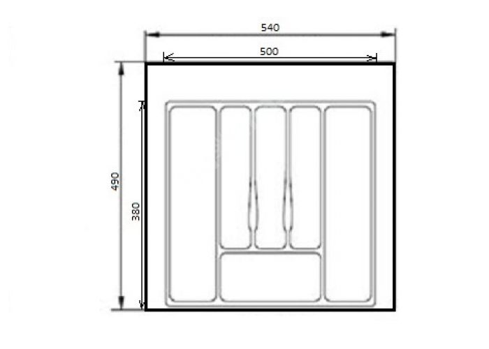 Лоток для столовых приборов 500-540 380-490