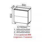 Модус, СГ800я2 Стол-рабочий 800 (горизонт. 2 ящика)