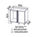 Волна Ваниль, М1000у Стол под мойку (угловой) правый/левый