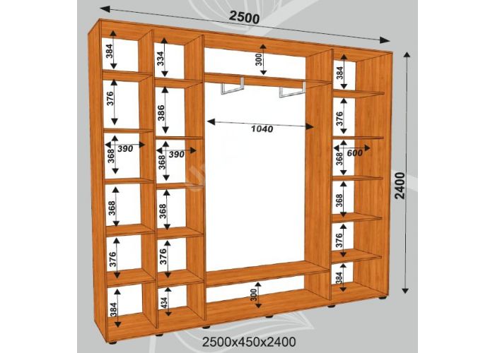 Шкаф-купе Сенатор ЗЗЗ / 2500*450*2400 мм