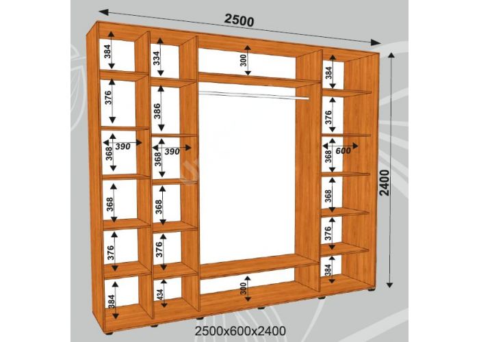 Шкаф-купе Сенатор ЗЗЗ / 2500*600*2400 мм