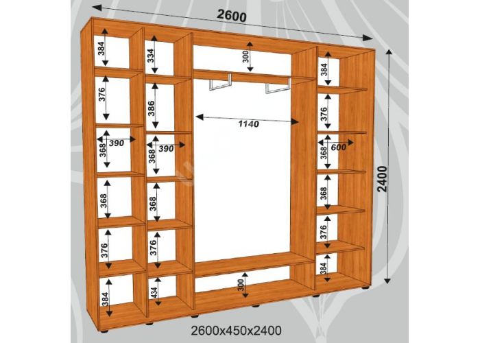 Шкаф-купе Сенатор ЗЗЗ / 2600*450*2400 мм