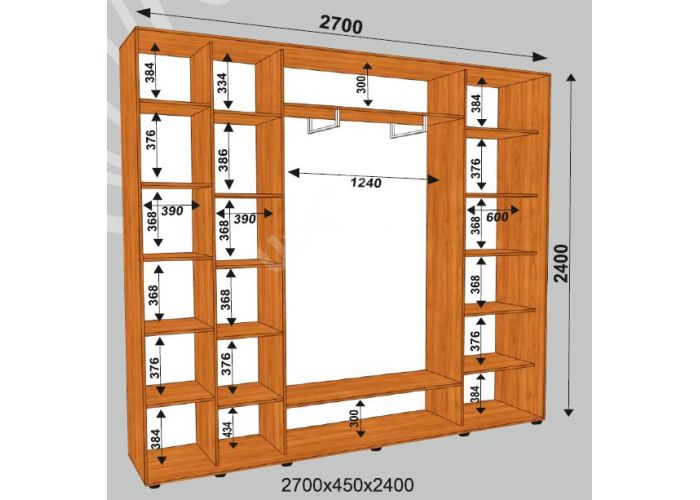 Шкаф-купе Сенатор ЗЗЗ / 2700*450*2400 мм