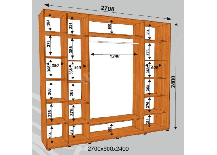 Шкаф-купе Сенатор ЗЗЗ / 2700*600*2400 мм