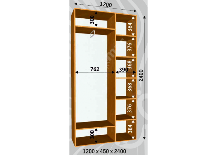Шкаф-купе Сенатор Фото / 1200*450*2400 мм