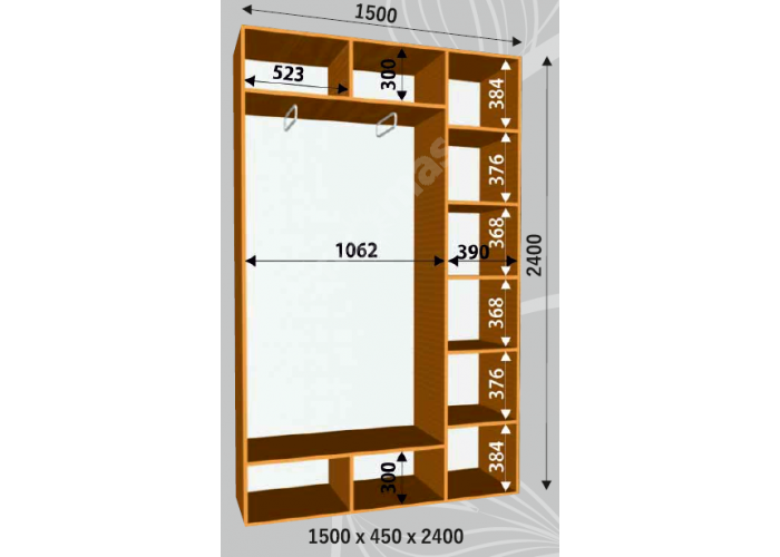 Шкаф-купе Сенатор ДД / 1500*450*2400 мм