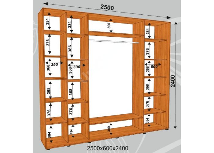 Шкаф-купе Сенатор ДДД / 2500*600*2400 мм