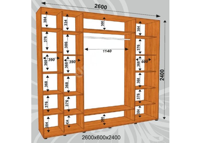Шкаф-купе Сенатор ДДД / 2600*600*2400 мм