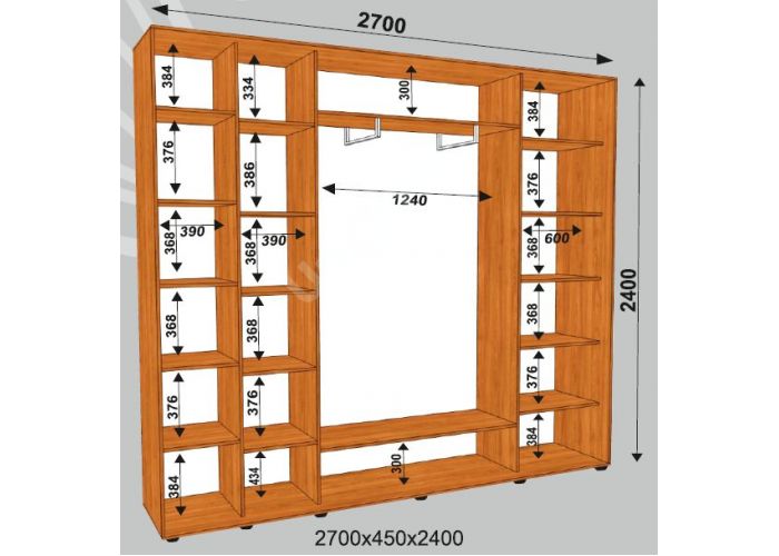 Шкаф-купе Сенатор ДДД / 2700*450*2400 мм