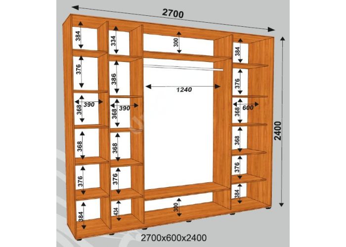 Шкаф-купе Сенатор ДДД / 2700*600*2400 мм